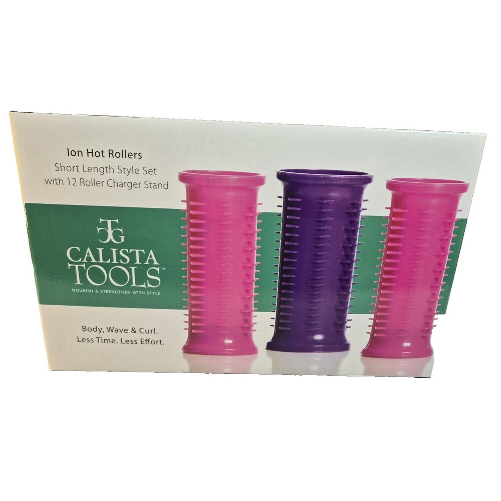 Calista Tools Ion Hot Rollers Short Length Style Set 12 Curlers New Open Box